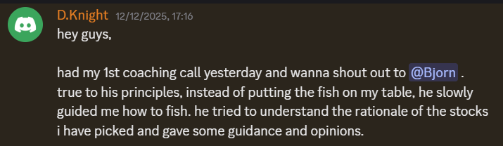 Client feedback screenshot 9