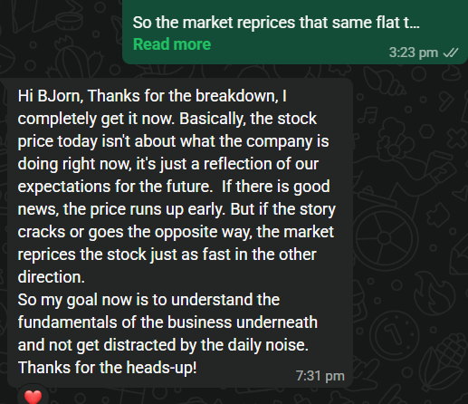 Client feedback screenshot 56